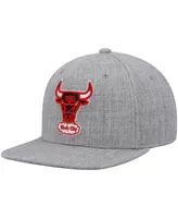 Men's Mitchell & Ness Heathered Gray Chicago Bulls Hardwood Classics Team 2.0 Snapback Hat