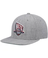 Men's Mitchell & Ness Heathered Gray New Jersey Nets Hardwood Classics Team 2.0 Snapback Hat