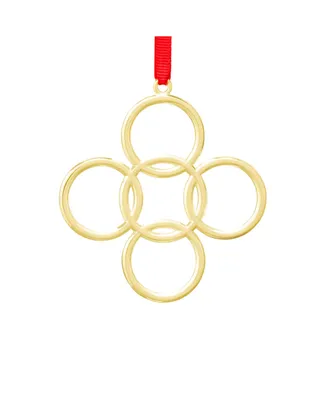 Twelve Days Of Christmas Ornament- 5 Golden Rings - Gold