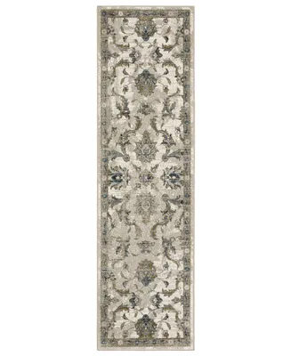 Jhb Design Adria ADR333V 2'3" x 7'6" Runner Area Rug - Beige, Gold