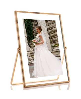 Lawrence Frames Metal Easel Float Picture Frame, 5" x 7"