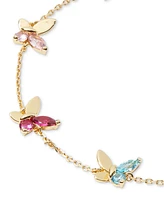 Kate Spade New York Gold-Tone Crystal Social Butterfly Station Bracelet