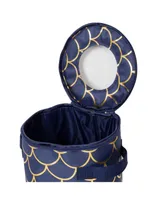 Round Dinnerware Golden Scallop Print Storage Box, Set of 3