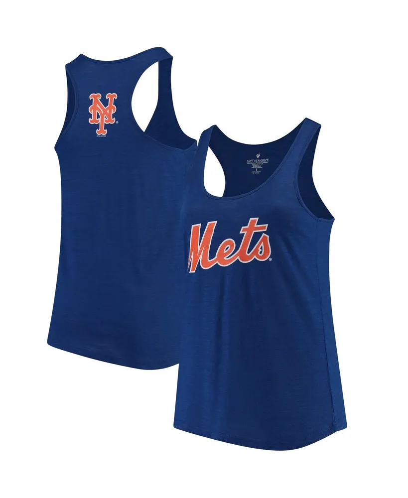 Women's Soft As A Grape Royal New York Mets Plus Size Swing for the Fences Racerback Tank Top