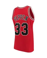 Men's Mitchell & Ness Scottie Pippen Red Chicago Bulls Big and Tall Hardwood Classics Jersey