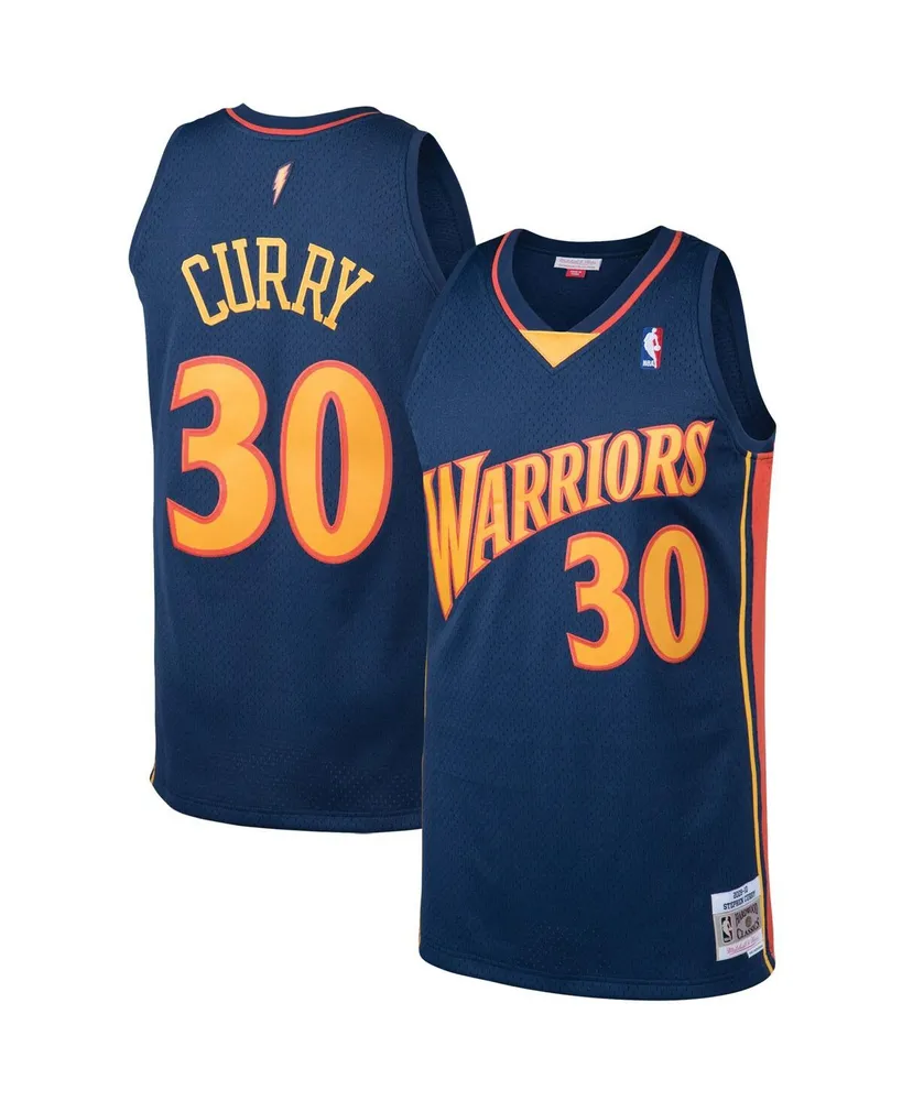 Men's Mitchell & Ness Stephen Curry Navy Golden State Warriors Big and Tall Hardwood Classics Jersey