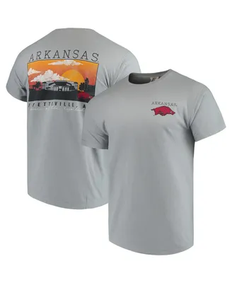 Men's Gray Arkansas Razorbacks Comfort Colors Campus Scenery T-shirt