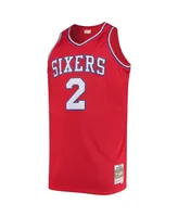 Men's Mitchell & Ness Moses Malone Red Philadelphia 76ers Big and Tall Hardwood Classics Jersey