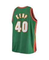 Men's Mitchell & Ness Shawn Kemp Green Seattle SuperSonics Big and Tall Hardwood Classics Jersey