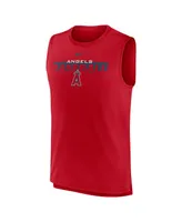 Men's Nike Red Los Angeles Angels Knockout Stack Exceed Muscle Tank Top