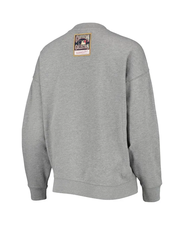 Los Angeles Dodgers Mitchell & Ness Women's Cooperstown Collection Logo 3.0  Pullover Sweatshirt - Heather Gray