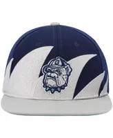 Men's Mitchell & Ness Gray, Navy Georgetown Hoyas Sharktooth Snapback Hat