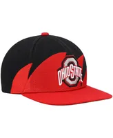 Men's Mitchell & Ness Scarlet, Black Ohio State Buckeyes Sharktooth Snapback Hat