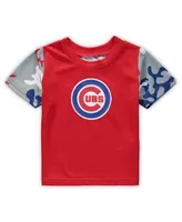 Newborn and Infant Boys Girls Royal, Red Chicago Cubs Pinch Hitter T-shirt Shorts Set