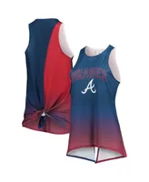 Women's Foco Navy Atlanta Braves Gradient Tie-Back Racerback Tank Top