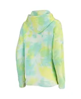 Women's New Era White Los Angeles Dodgers Tie-Dye Full-Zip Hoodie