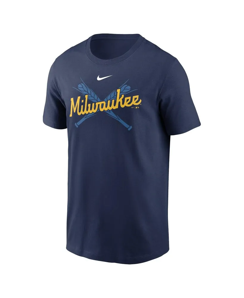 Men's Nike Navy Milwaukee Brewers Wordmark Local Team T-shirt