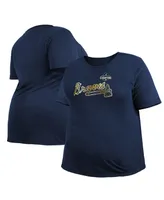 Women's New Era Navy Atlanta Braves 2022 Gold Program Plus Size T-shirt