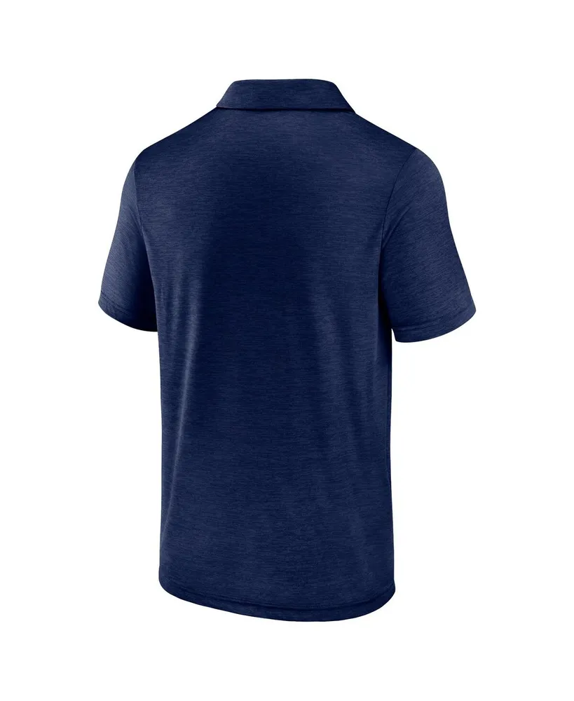 Men's Fanatics Navy Cleveland Guardians Primary Logo Space-Dye Polo Shirt