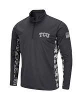 Men's Colosseum Charcoal Tcu Horned Frogs Oht Military-Inspired Appreciation Digi Camo Quarter-Zip Jacket