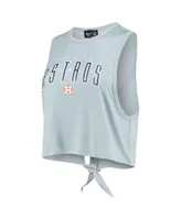 Women's The Wild Collective Light Blue Houston Astros Open Back Twist-Tie Tank Top