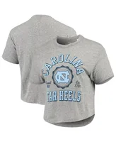 Women's Pressbox Gray North Carolina Tar Heels Bishop Tri-Blend Knobi Crop T-shirt