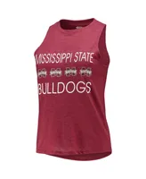 Women's Concepts Sport Black, Maroon Mississippi State Bulldogs Tank Top and Pants Sleep Set