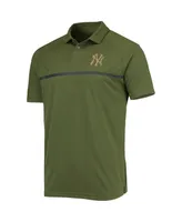 Men's LevelWear Olive New York Yankees Delta Sector Raglan Polo Shirt