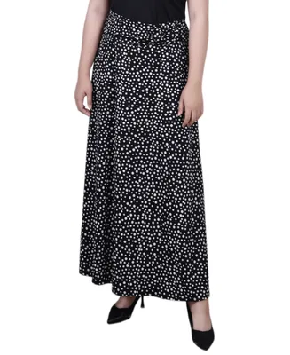Ny Collection Petite Ring Faux Belt A Line Maxi Skirt