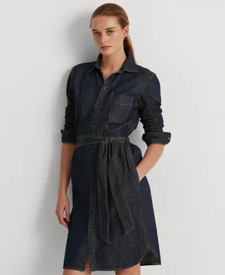 Lauren Ralph Belted Denim Shirtdress