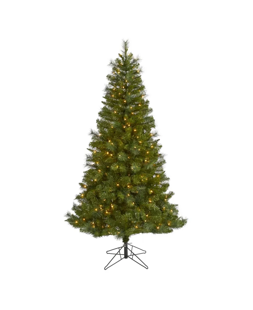 Mount Hood Spruce Artificial Christmas Tree with Lights and Bendable Branches, 72"