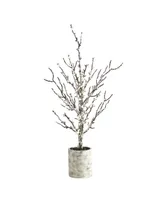 Snowed Twig Artificial Tree In Decorative Planter, 24"