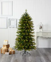 Belgium Fir Natural Look Artificial Christmas Tree with Lights, 72"