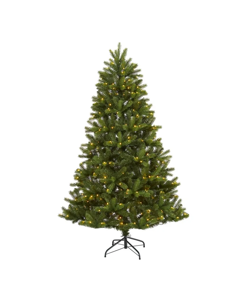 New Haven Spruce Natural Look Artificial Christmas Tree with Lights, 72"