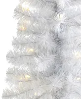 White Artificial Christmas Tree with Lights and Bendable Branches, 24"