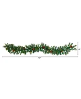 Mixed Pine and Pinecone Artificial Garland with Lights, 72"