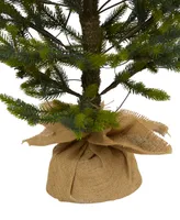 Fraser Fir Natural Look Artificial Christmas Tree with Lights, a Burlap Base and Bendable Branches, 72"