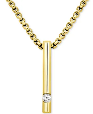 Men's Diamond Solitaire Vertical Bar 22" Pendant Necklace (1/10 ct. t.w.)