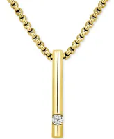 Men's Diamond Solitaire Vertical Bar 22" Pendant Necklace (1/10 ct. t.w.)