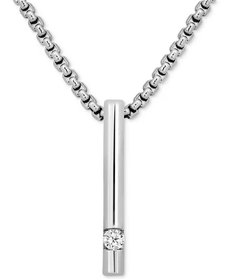 Men's Diamond Solitaire Vertical Bar 22" Pendant Necklace (1/10 ct. t.w.)
