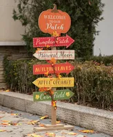 Glitzhome Fall Pumpkin Patch Porch Sign, 42.50"