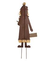 Glitzhome Metal Scarecrow Yard Stake Standing Hanging Sign, 37.25"