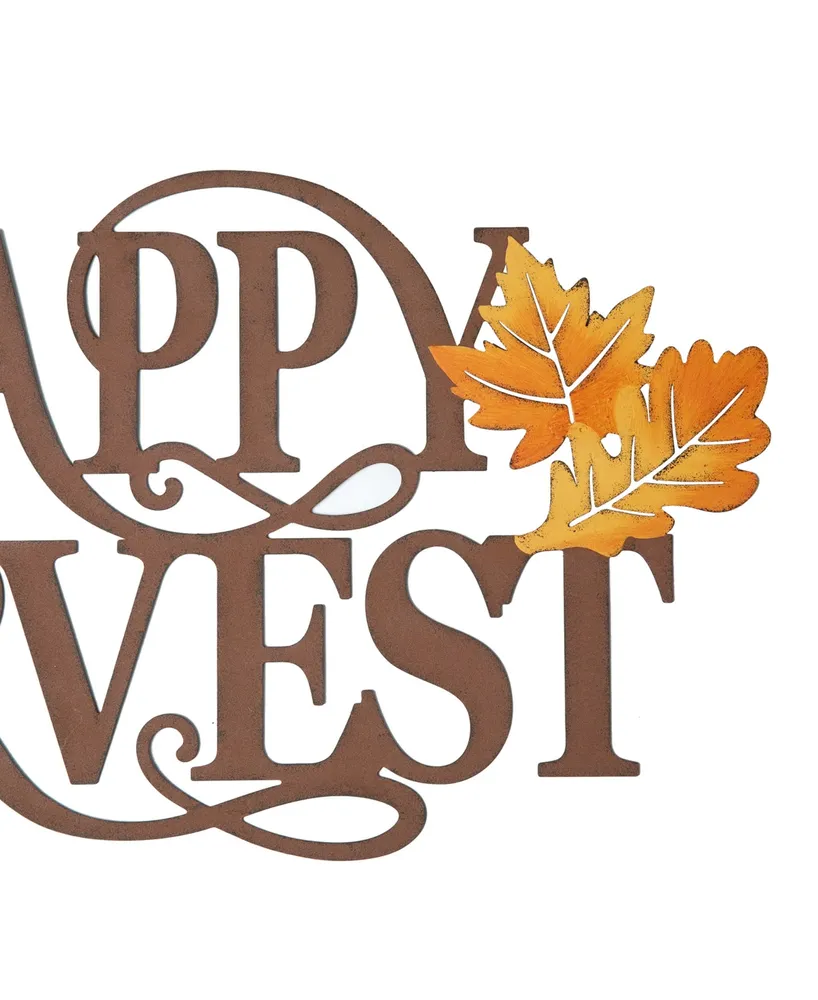 Glitzhome Metal "Happy Harvest" Wall Decor, 23.75"