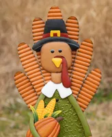 Glitzhome Thanksgiving Metal Turkey Yard Stake, Standing Decor or Hanging Decor, 36"