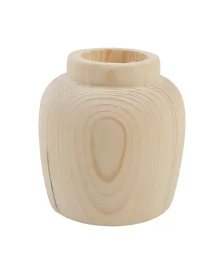 Flora Bunda Wooden Planter Vase, 4.75"