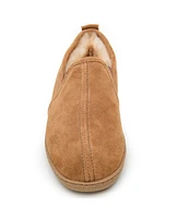 Minnetonka Men's Suede Twin Gore Sheepskin Slippers