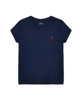 Polo Ralph Lauren Toddler and Little Girls Short Sleeve Cotton Jersey V-Neck T-shirt