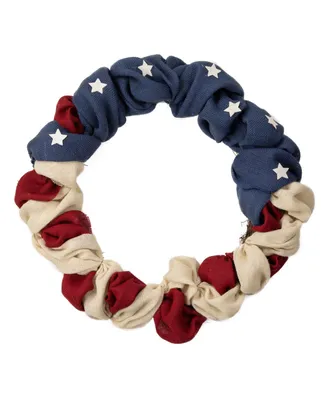 Americana Stars and Stripes Burlap Patriotic Wreath