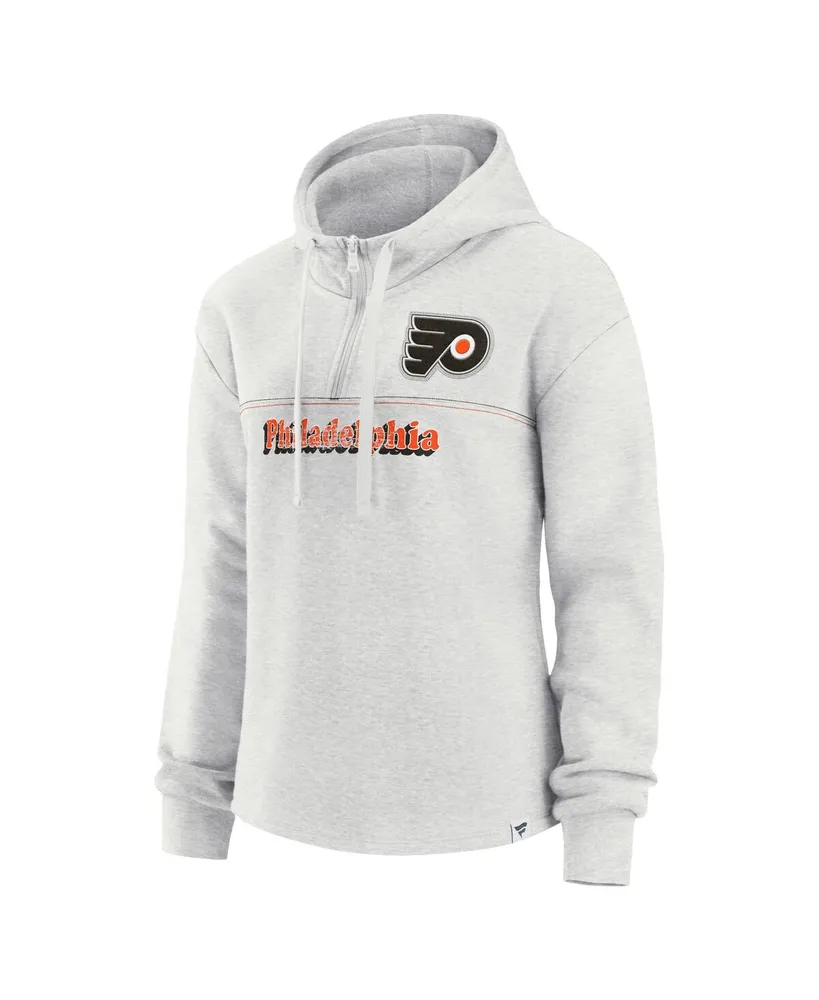 Women's Fanatics Ash Philadelphia Flyers True Classics Legacy Quarter-Zip Hoodie