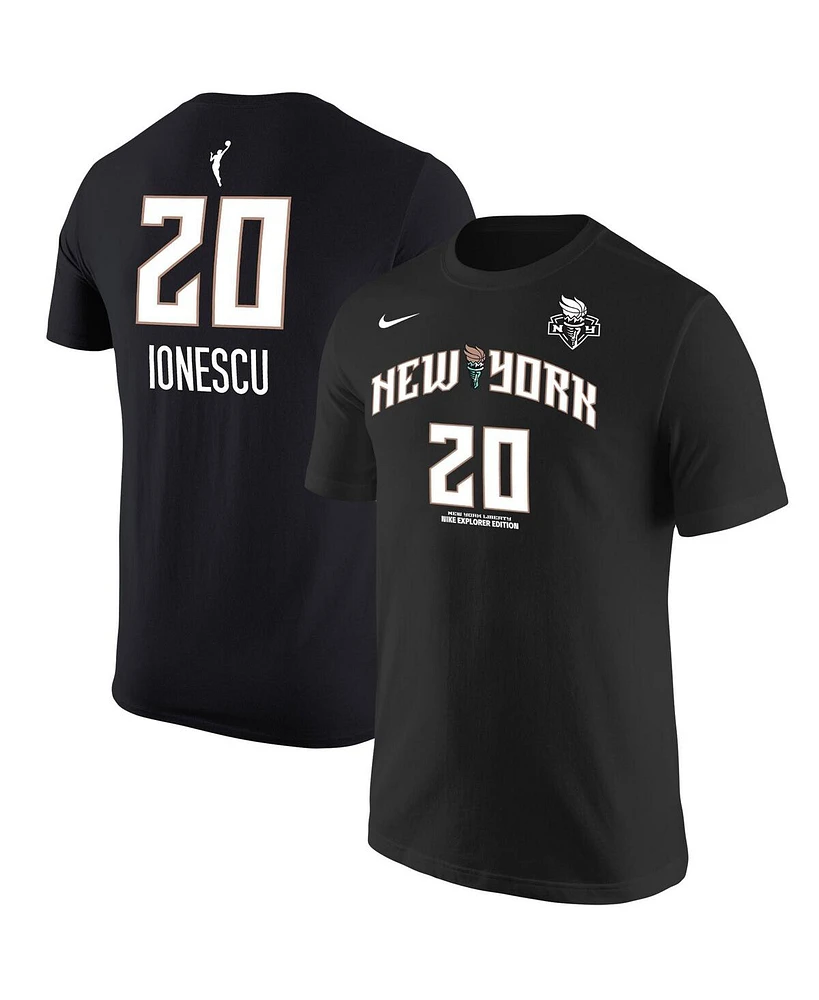 Men's Nike Sabrina Ionescu Black New York Liberty Explorer Edition Name and Number T-shirt